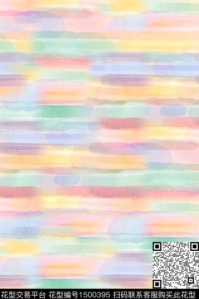 几何抽象小清新数码印花华亿平台下载（图片编号: 1500395） - 瓦栏（Walan）