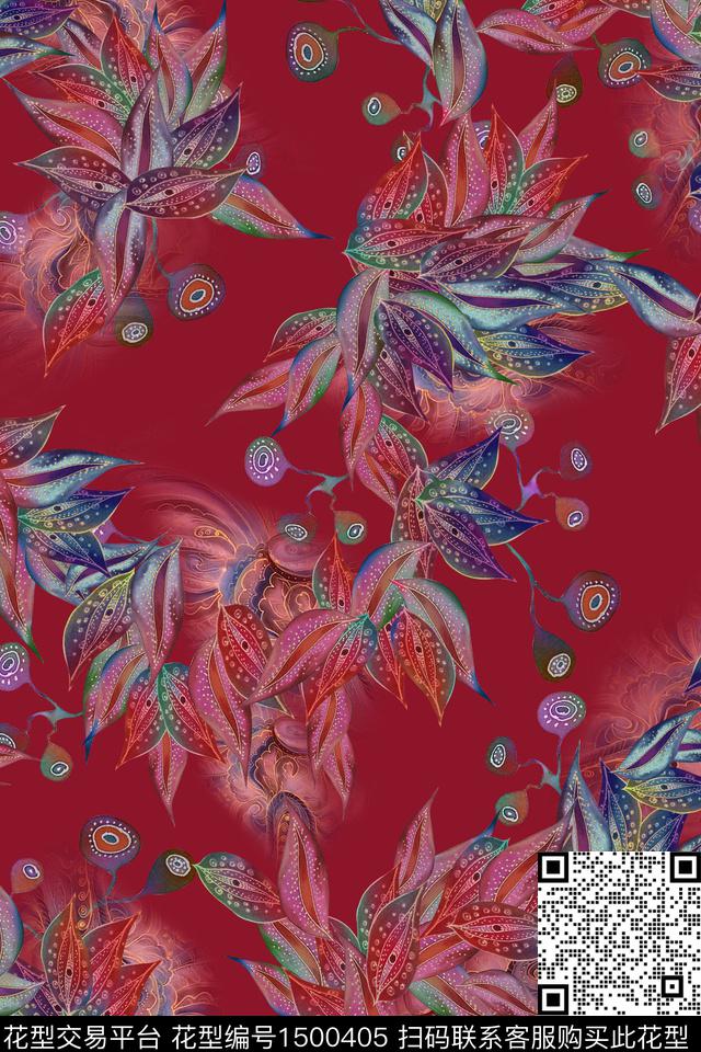 植物中老年手绘油画数码印花华亿平台下载（图片编号: 1500405） - 瓦栏（Walan）