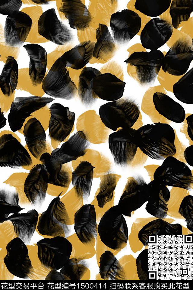 小清新年轻女性笔触数码印花华亿平台下载（图片编号: 1500414） - 瓦栏（Walan）