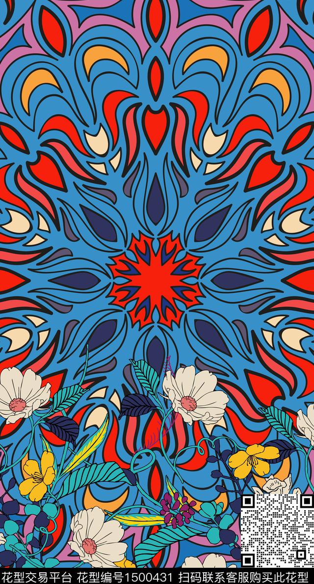 定位花女装民族风数码印花华亿平台下载（图片编号: 1500431） - 瓦栏（Walan）