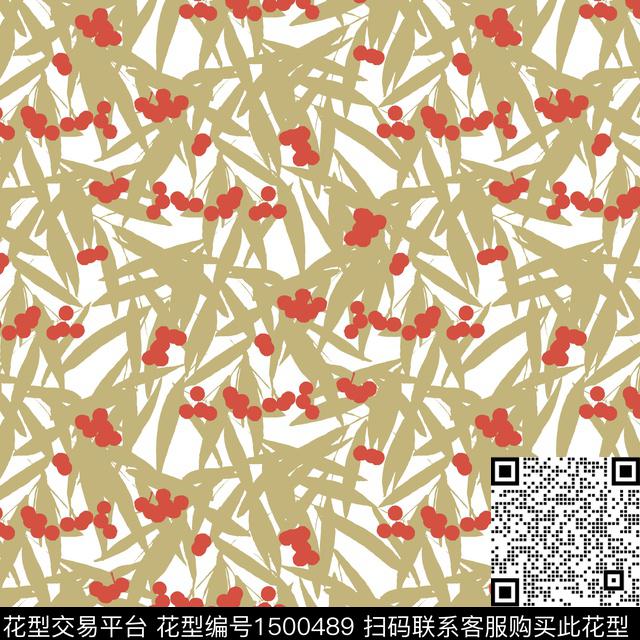 绿色小碎花竹子传统印花华亿平台下载（图片编号: 1500489） - 瓦栏（Walan）