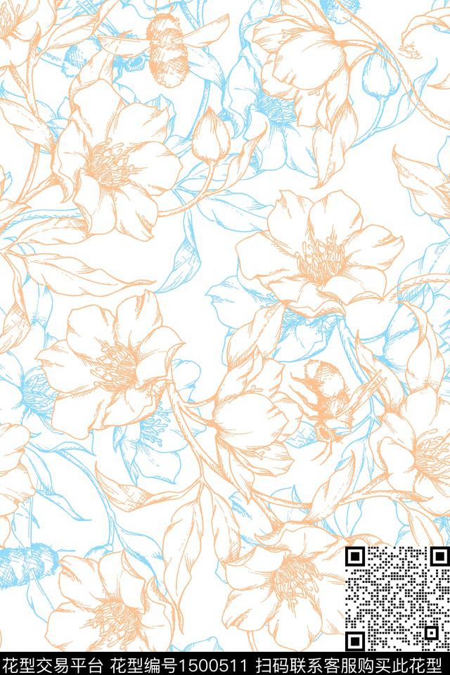 简约年轻女性小清新传统印花华亿平台下载（图片编号: 1500511） - 瓦栏（Walan）