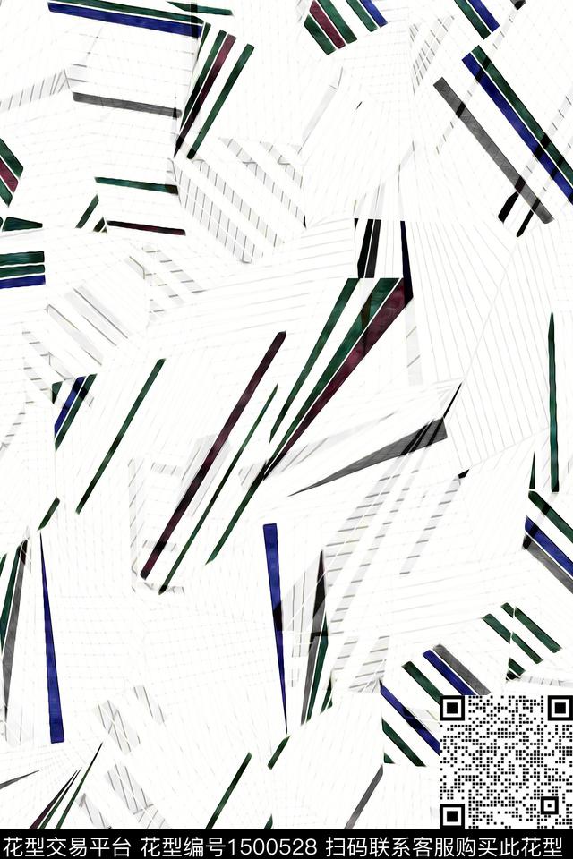几何大牌风抽象数码印花华亿平台下载（图片编号: 1500528） - 瓦栏（Walan）