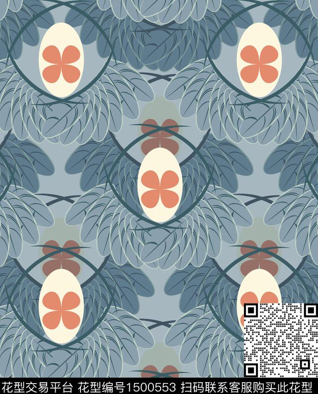 花卉大牌风旗袍数码印花华亿平台下载（图片编号: 1500553） - 瓦栏（Walan）