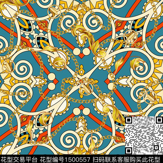 女装民族风链条数码印花华亿平台下载（图片编号: 1500557） - 瓦栏（Walan）