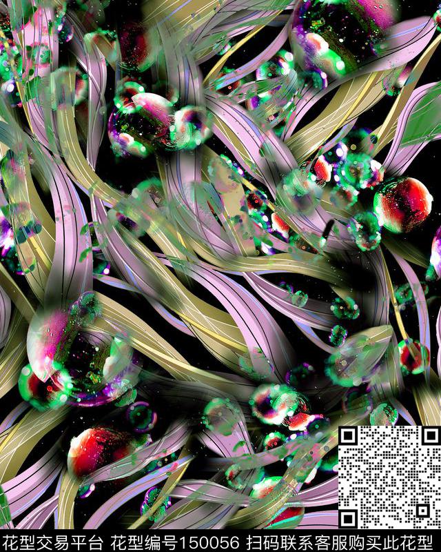 缠绕线条玻璃球数码印花华亿平台下载（图片编号: 150056） - 瓦栏（Walan）