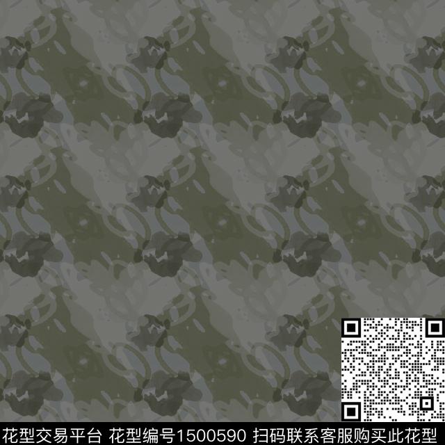 肌理男装抽象数码印花华亿平台下载（图片编号: 1500590） - 瓦栏（Walan）