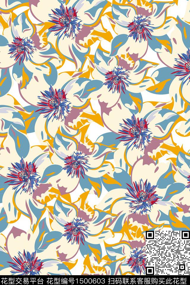 女装花卉大牌风数码印花华亿平台下载（图片编号: 1500603） - 瓦栏（Walan）