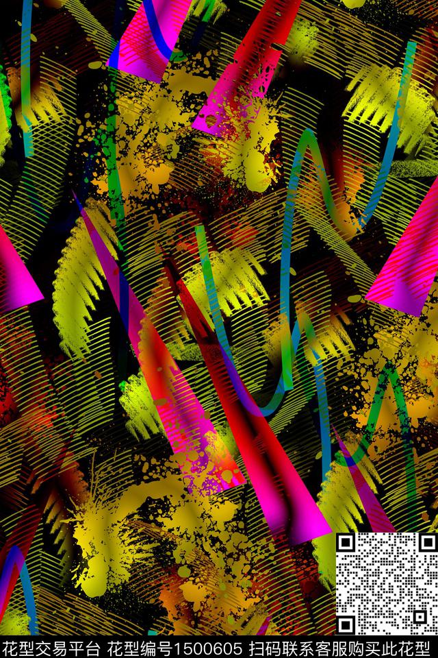 抽象男装户外家居服数码印花华亿平台下载（图片编号: 1500605） - 瓦栏（Walan）