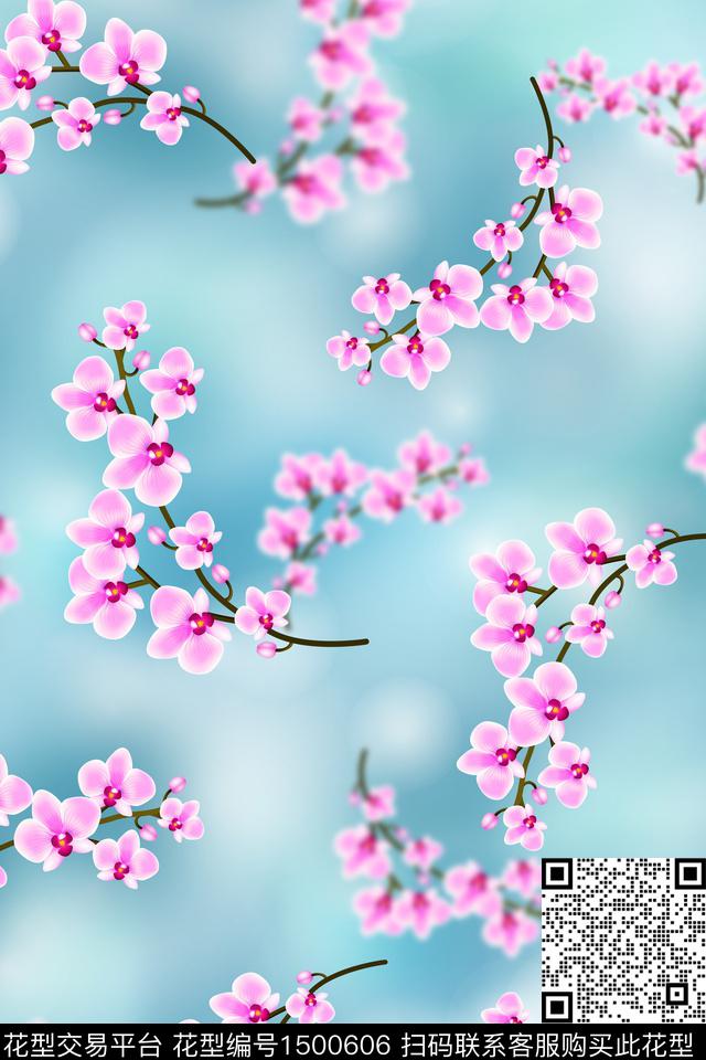 花卉年轻女性小碎花数码印花华亿平台下载（图片编号: 1500606） - 瓦栏（Walan）