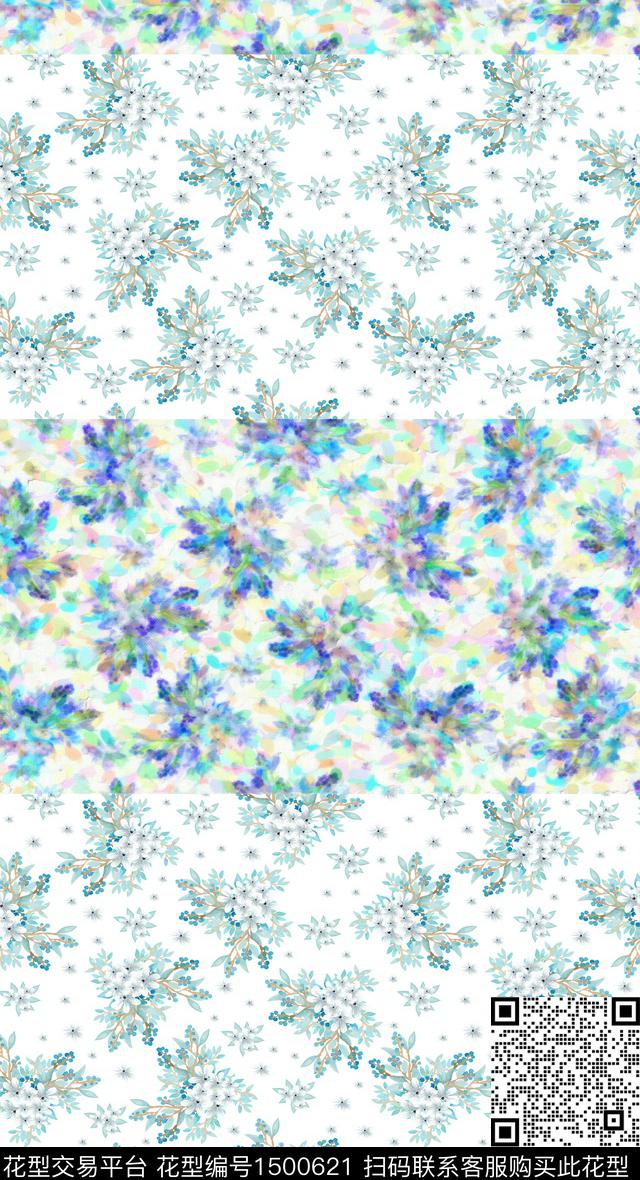 绿植树叶花卉大牌风数码印花华亿平台下载（图片编号: 1500621） - 瓦栏（Walan）
