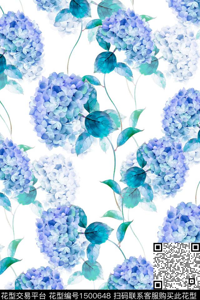 花卉大牌风小清新数码印花华亿平台下载（图片编号: 1500648） - 瓦栏（Walan）