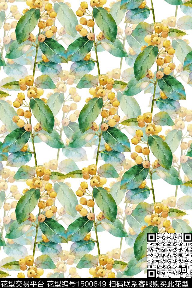 花卉大牌风小清新数码印花华亿平台下载（图片编号: 1500649） - 瓦栏（Walan）