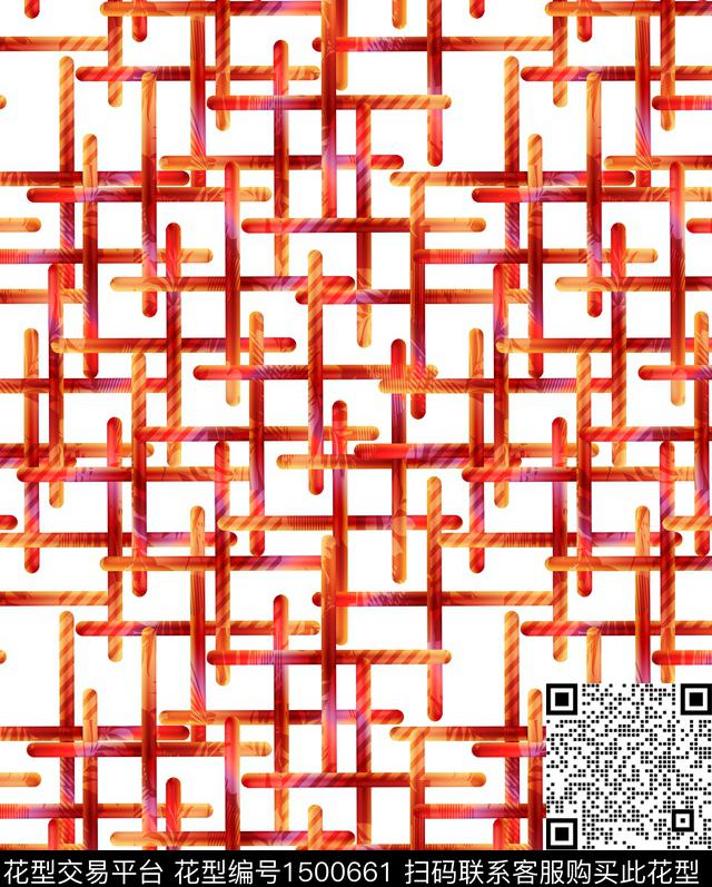 几何字母复古数码印花华亿平台下载（图片编号: 1500661） - 瓦栏（Walan）