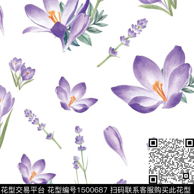 定位花花卉小碎花传统印花华亿平台下载（图片编号: 1500687） - 瓦栏（Walan）