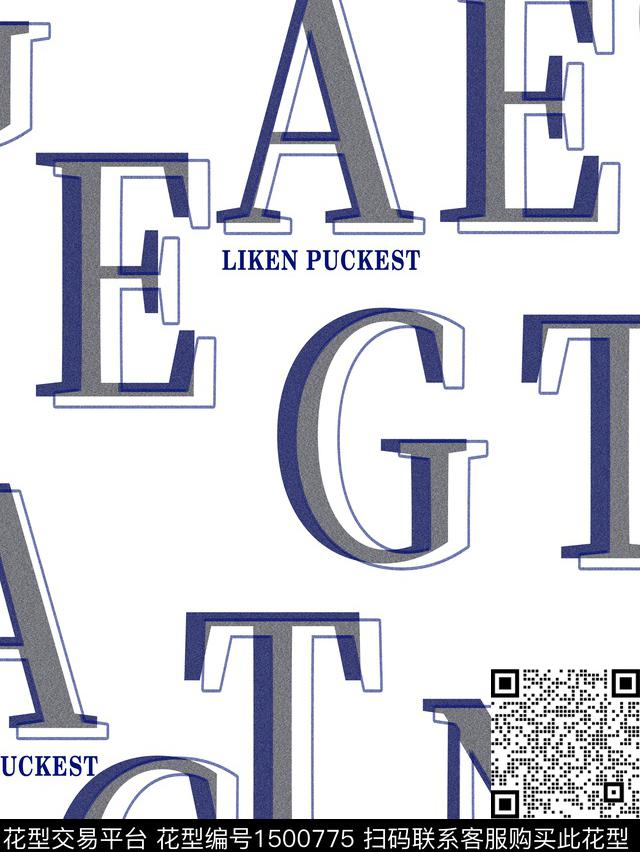 男装满版花字母传统印花华亿平台下载（图片编号: 1500775） - 瓦栏（Walan）