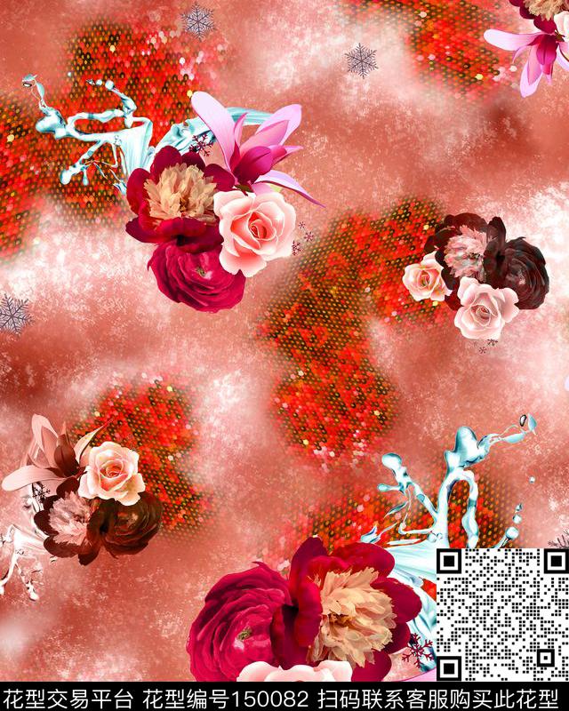 花卉数码印花华亿平台下载（图片编号: 150082） - 瓦栏（Walan）