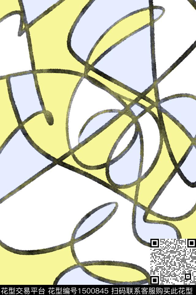 连衣裙女装抽象数码印花华亿平台下载（图片编号: 1500845） - 瓦栏（Walan）