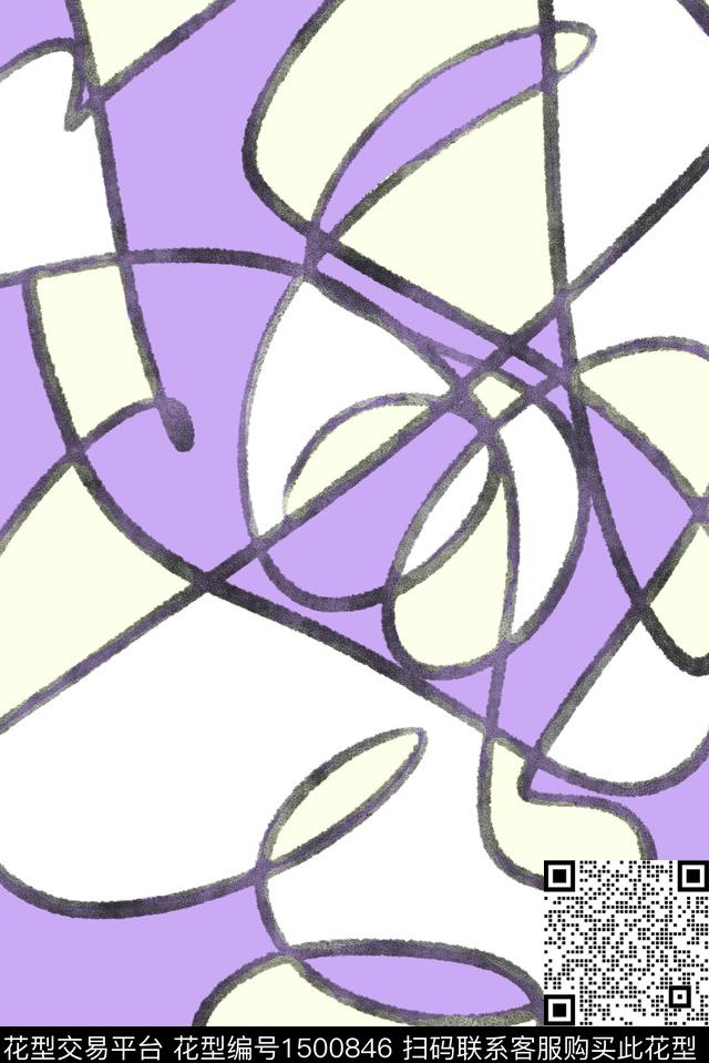 连衣裙女装抽象数码印花华亿平台下载（图片编号: 1500846） - 瓦栏（Walan）