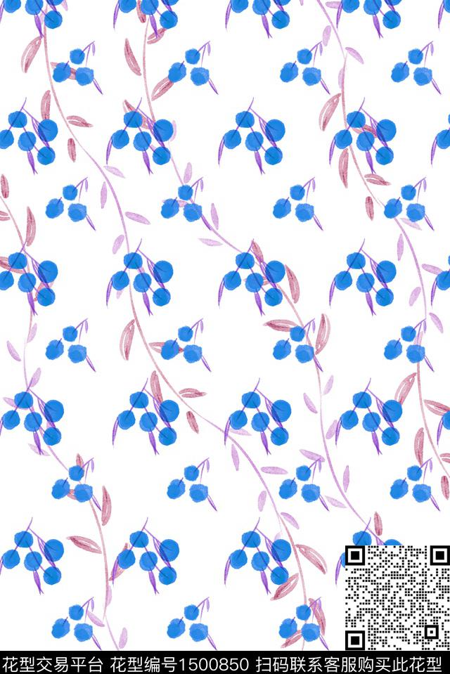 连衣裙女装手绘花卉数码印花华亿平台下载（图片编号: 1500850） - 瓦栏（Walan）