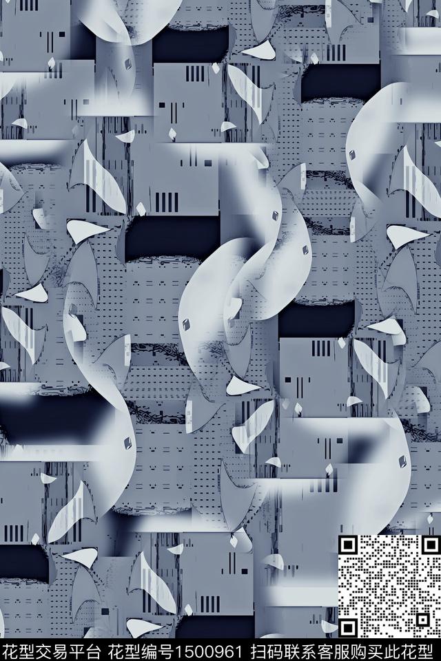 几何扎染华亿平台大牌风数码印花华亿平台下载（图片编号: 1500961） - 瓦栏（Walan）