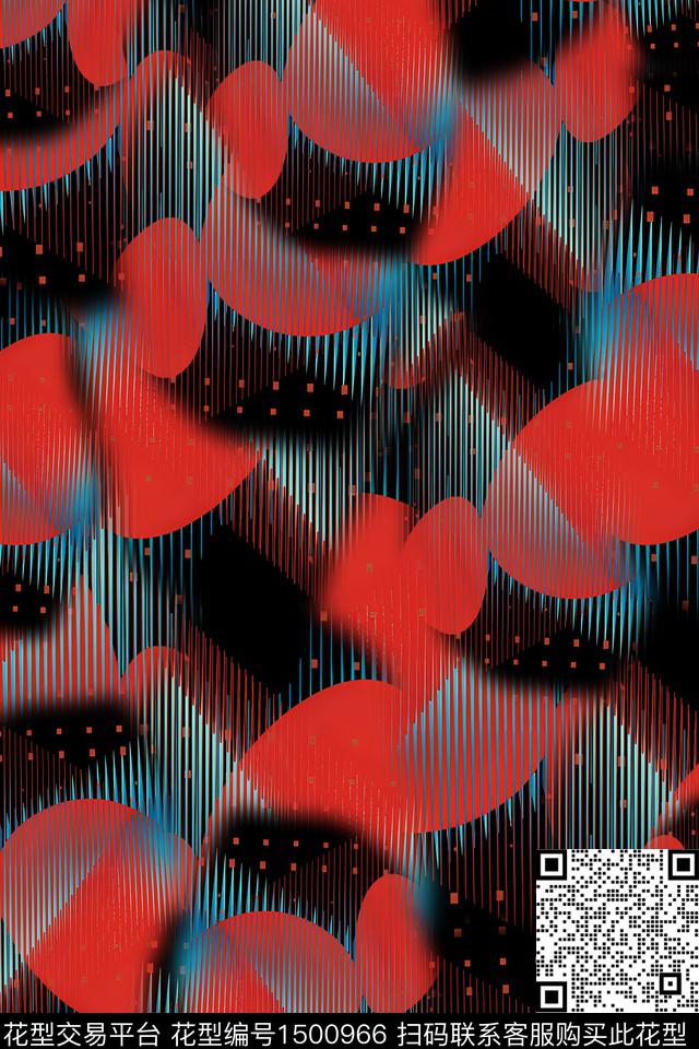 几何扎染华亿平台大牌风数码印花华亿平台下载（图片编号: 1500966） - 瓦栏（Walan）