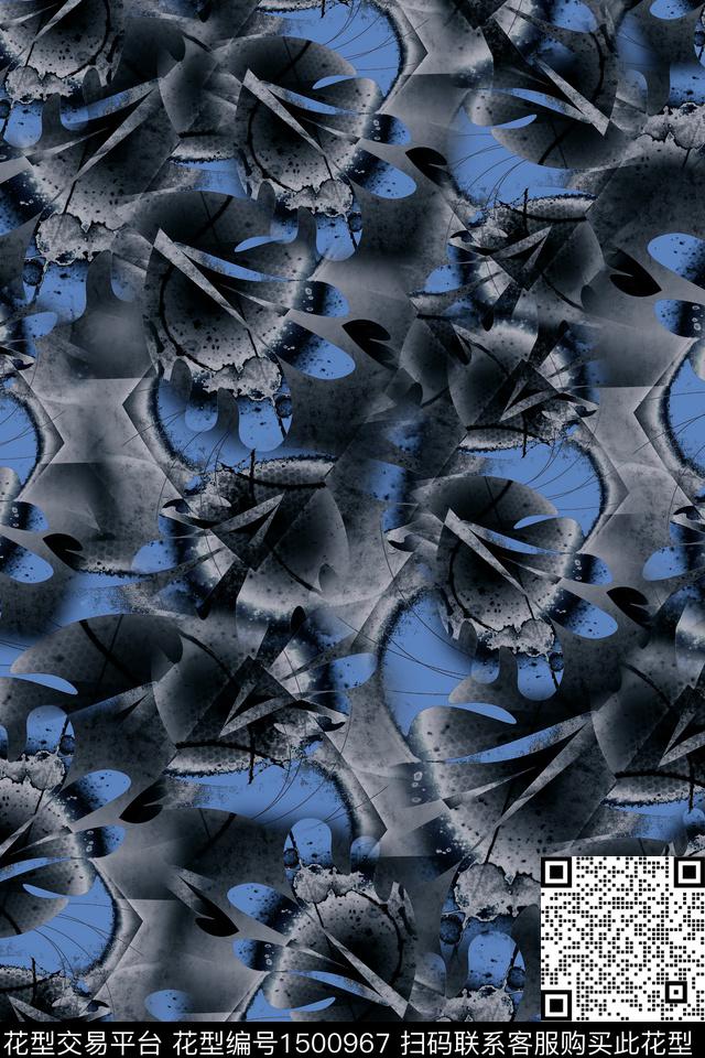 几何扎染华亿平台大牌风数码印花华亿平台下载（图片编号: 1500967） - 瓦栏（Walan）