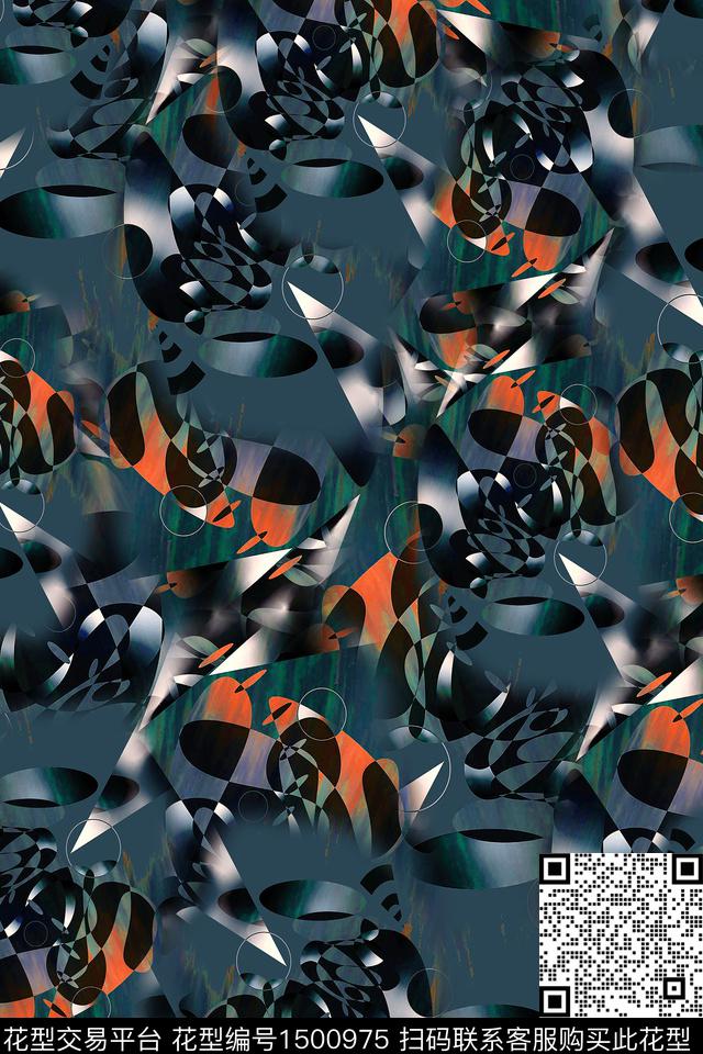 几何扎染华亿平台大牌风数码印花华亿平台下载（图片编号: 1500975） - 瓦栏（Walan）