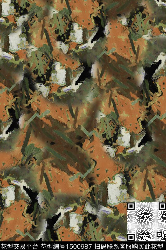 几何扎染华亿平台大牌风数码印花华亿平台下载（图片编号: 1500987） - 瓦栏（Walan）