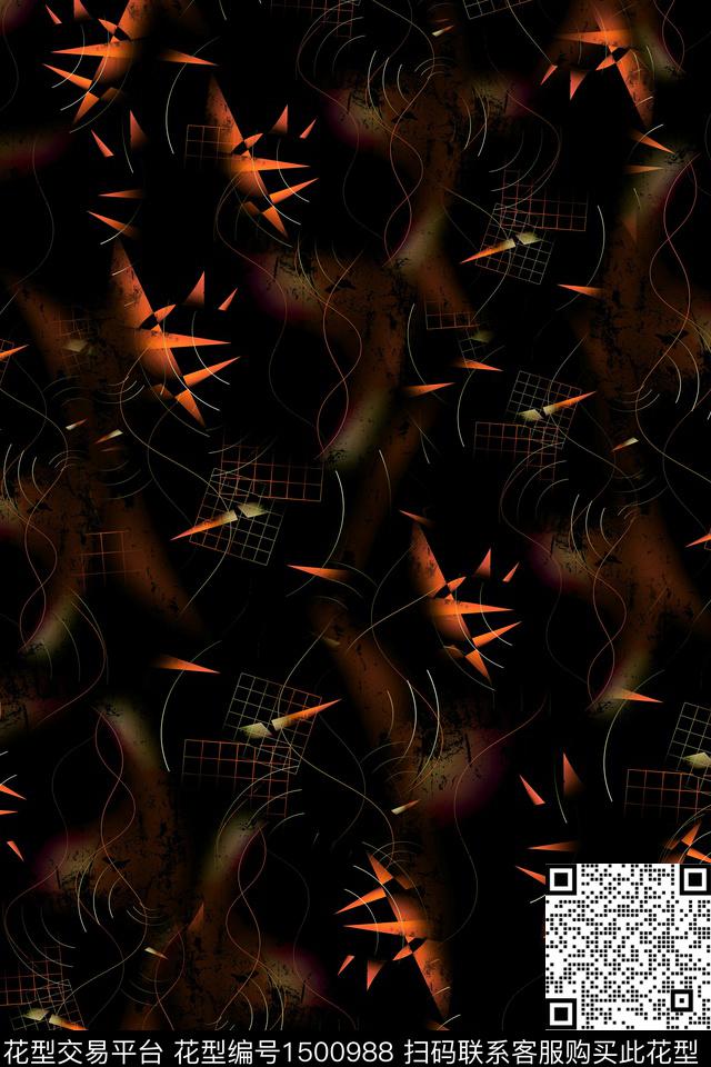 几何扎染华亿平台大牌风数码印花华亿平台下载（图片编号: 1500988） - 瓦栏（Walan）