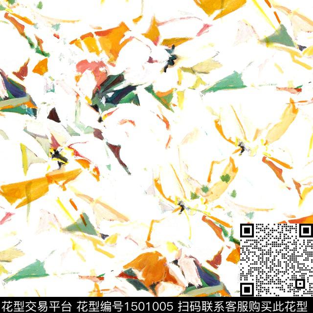 几何年轻女性抽象绘画数码印花华亿平台下载（图片编号: 1501005） - 瓦栏（Walan）