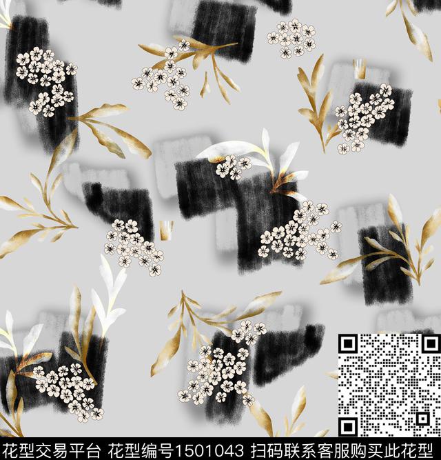 连衣裙女装花卉传统印花华亿平台下载（图片编号: 1501043） - 瓦栏（Walan）