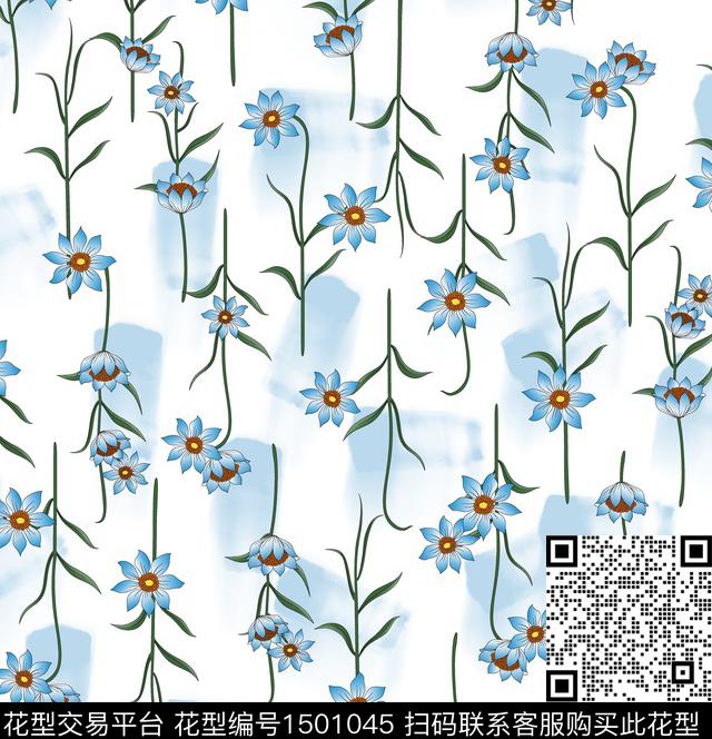 连衣裙女装花卉传统印花华亿平台下载（图片编号: 1501045） - 瓦栏（Walan）