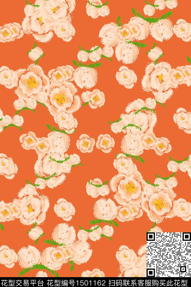 绿植树叶油画华亿平台花卉数码印花华亿平台下载（图片编号: 1501162） - 瓦栏（Walan）