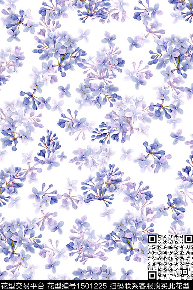花卉大牌风小清新数码印花华亿平台下载（图片编号: 1501225） - 瓦栏（Walan）