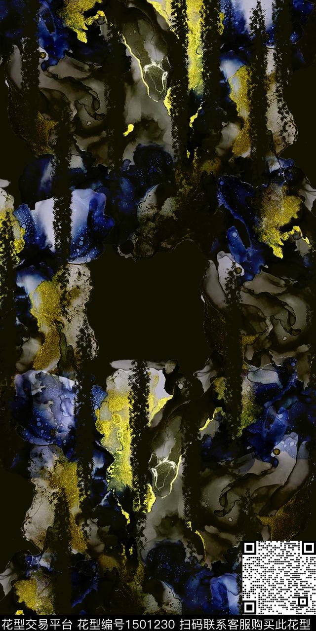 肌理衬衫抽象数码印花华亿平台下载（图片编号: 1501230） - 瓦栏（Walan）