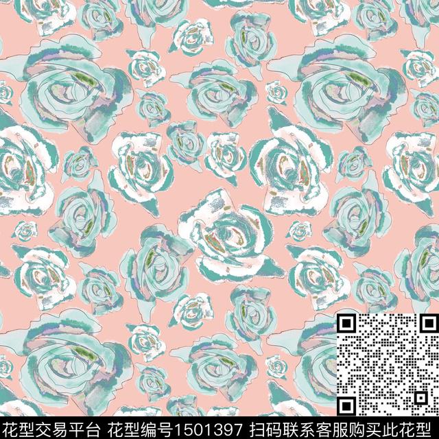 花卉手绘小碎花数码印花华亿平台下载（图片编号: 1501397） - 瓦栏（Walan）