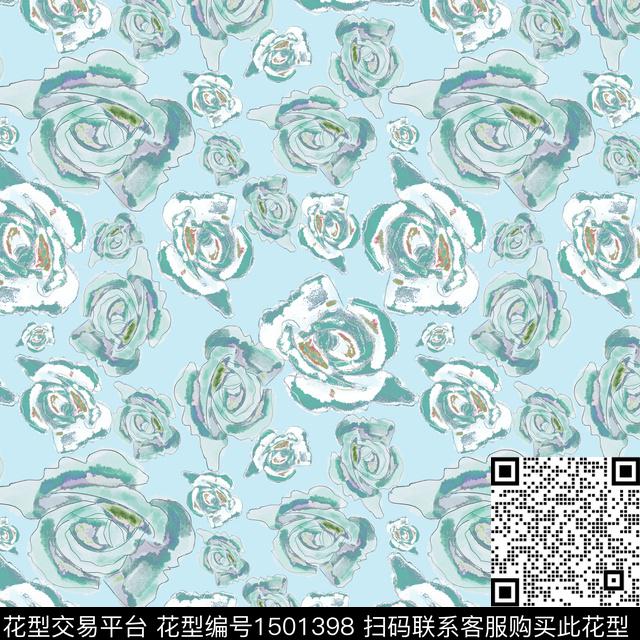 花卉手绘小碎花数码印花华亿平台下载（图片编号: 1501398） - 瓦栏（Walan）