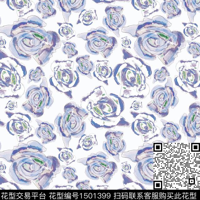 花卉手绘小碎花数码印花华亿平台下载（图片编号: 1501399） - 瓦栏（Walan）