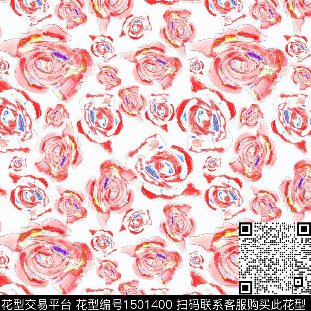 花卉手绘小碎花数码印花华亿平台下载（图片编号: 1501400） - 瓦栏（Walan）