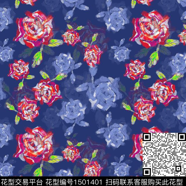 花卉手绘小碎花数码印花华亿平台下载（图片编号: 1501401） - 瓦栏（Walan）