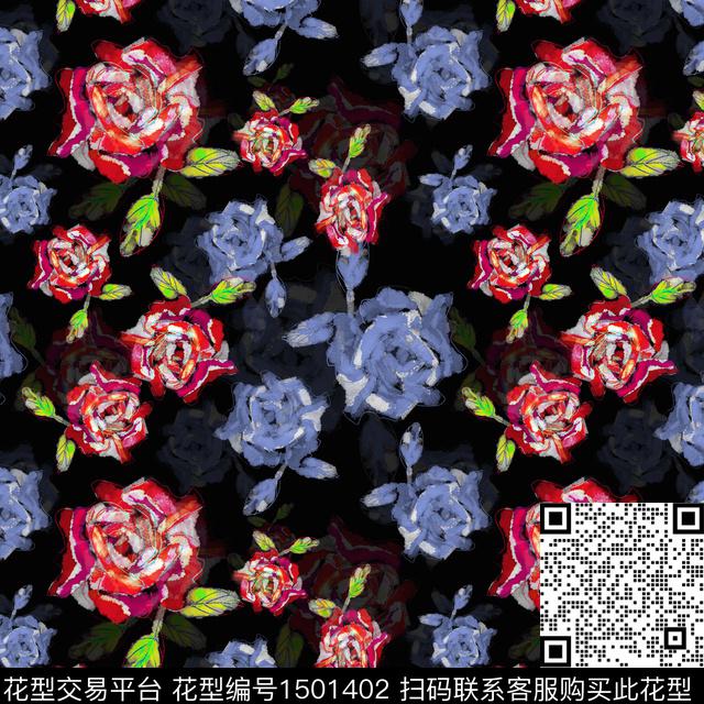 花卉手绘小碎花数码印花华亿平台下载（图片编号: 1501402） - 瓦栏（Walan）