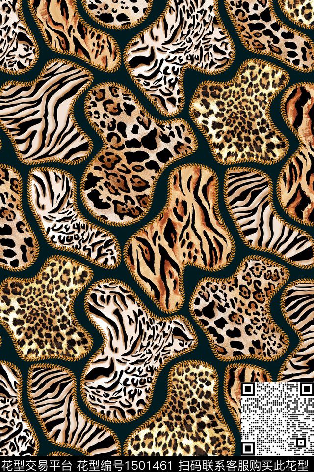 几何豹纹动物纹数码印花华亿平台下载（图片编号: 1501461） - 瓦栏（Walan）
