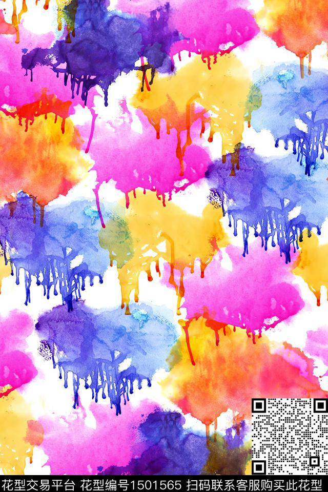肌理扎染华亿平台大牌风数码印花华亿平台下载（图片编号: 1501565） - 瓦栏（Walan）