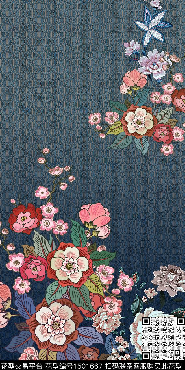 定位花女装底纹华亿平台数码印花华亿平台下载（图片编号: 1501667） - 瓦栏（Walan）