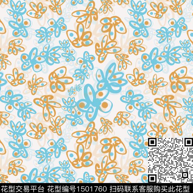 花卉手绘小碎花数码印花华亿平台下载（图片编号: 1501760） - 瓦栏（Walan）