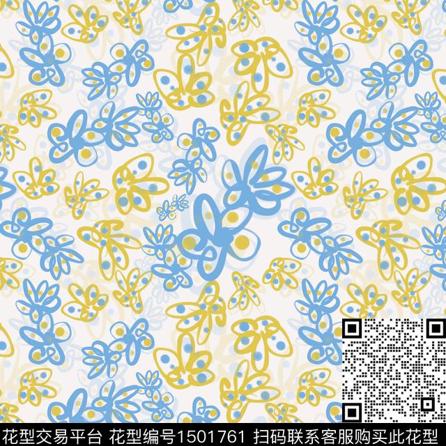 花卉手绘小碎花数码印花华亿平台下载（图片编号: 1501761） - 瓦栏（Walan）