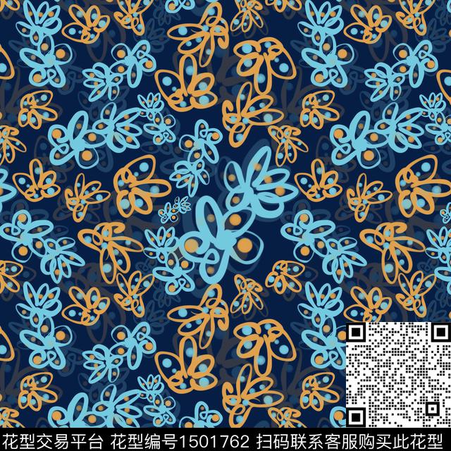 花卉手绘小碎花数码印花华亿平台下载（图片编号: 1501762） - 瓦栏（Walan）