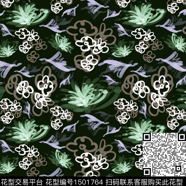 花卉手绘小碎花数码印花华亿平台下载（图片编号: 1501764） - 瓦栏（Walan）