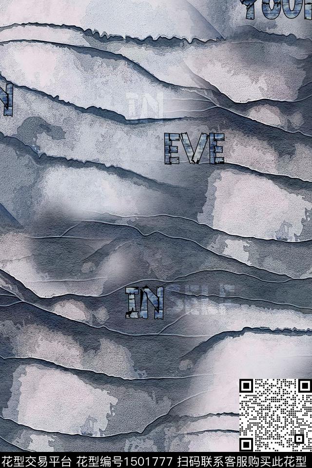 肌理字母男装数码印花华亿平台下载（图片编号: 1501777） - 瓦栏（Walan）